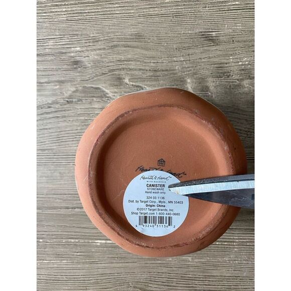 Hearth & Hand Clay Striped Container - Picture 3 of 8